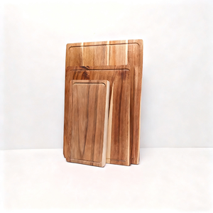 Tabla de cortar de Acacia no tóxica, tablas de cortar de madera con ranuras para jugo para carne, tablas de tallado de madera para el hogar y la cocina de barbacoa - Product Image 3