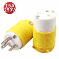 Juego de Conectores de Repuesto para Cable de Extensión con Certificado ETL, NEMA 6-15P/NEMA 6-15R, 15A 250V, Macho y Hembra