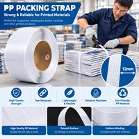 Sabuk Pengikat PP Putih Transparan Tahan Lama 13-16mm Pita Pengemas 0.5-0.9mm Mesin Pengemas Otomatis Penuh