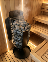Pemanas Sauna Kering Finlandia Stainless Steel 11 kW dengan Kontrol WiFi Eksternal Diooist, Ruang Sauna Elektrik Modern