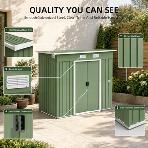 Abri de jardin métallique en gros, conception directe usine, solution de rangement extérieur modulaire résistante aux intempéries - Product Image 2