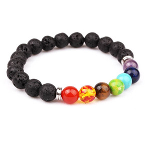 High Quality Stainless Steel Bead Natural Energy Stone Healing Gemstone Elastic 7 <strong>Chakra</strong> <strong>Bracelet</strong> - Product Image 4