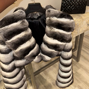 Vendita Diretta Cappotto di Lusso in Vera Pelliccia di <span class=keywords><strong>Coniglio</strong></span>, Modello Corto per l'Inverno - Product Image 2