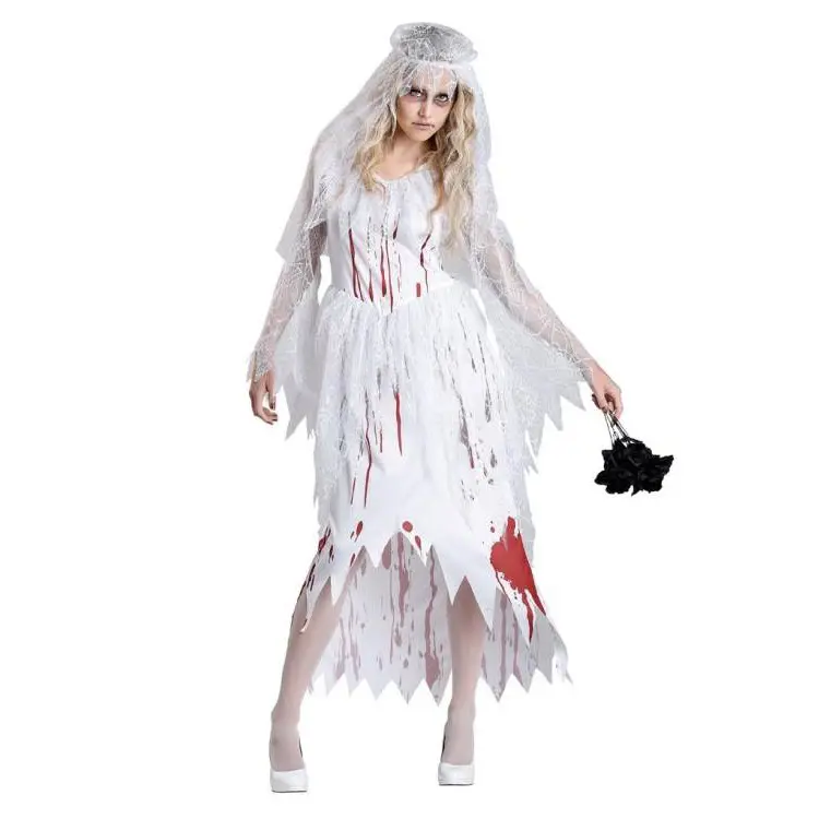 Wholesale Halloween Cosplay Costume Adulte Cosplay Horreur Sanguine Femme Police Zombie Costume