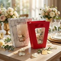 FL13 Transparente Blumenbeutel mit Fenster, 60cm Länge, konische Papiertüten für Festivals, Partys und Hochzeiten