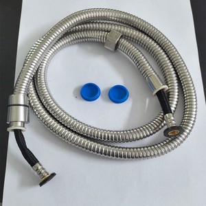Tuyau de douche en acier inoxydable 304 Bingtao, 1,5 m, anti-explosion, avec embouts bleus, pour la plomberie de salle de bain - Product Image 1