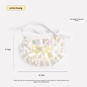 Écharpe en satin de style princesse pour chat et chien, en fibre de polyester, nœud papillon, perle, motif assorti, toutes saisons - Product Image 6