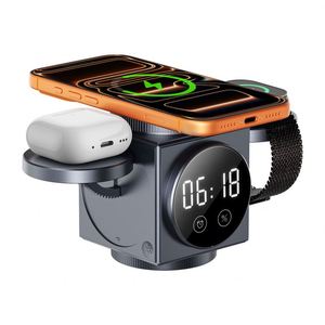 Caricatore Wireless Magnetico JEDI Tre in Uno con Funzione di Apertura Elettrica, Orologio Digitale Pieghevole e Luce Notturna - Product Image 3