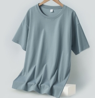 Drop Shoulder YKH 220GSM Alta calidad en blanco 100% algodón Heavyweight Boys Logotipo personalizado Tallas grandes Camisetas de manga corta para hombres