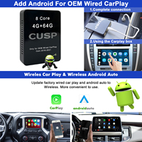 CUSP Car Play AI Box Android 8 Núcleos 4G+64G+4G SIM Google Play Store Youtube Inalámbrico Car Play Android Auto Box GPS Adaptador de Video