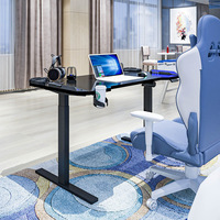 BETUXE MYT01 Bureau de jeu et de travail à domicile, table double pour e-sport, structure métallique, surface en fibre de carbone pour chambre et étude étudiante