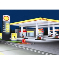 Cubierta de Acero para Gasolinera, Resistente a la Intemperie, Sistema de Techo Prefabricado, Solución de Estructura Personalizada