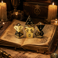 Ensemble de 7 dés polyédriques en alliage de zinc, multicolores, logo personnalisé, dés de jeu de société DND RPG, 14-20 mm