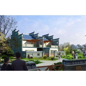 Villa de estructura de acero ligero, construcción personalizada para casas rurales, diseño chino, Yunnan, China, solución total para proyectos. - Product Image 3