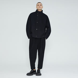 <span class=keywords><strong>Cappotto</strong></span> Invernale da <span class=keywords><strong>Uomo</strong></span> Nero in Lana Double-Face, Soprabito <span class=keywords><strong>Corto</strong></span> alla Moda con Bottoni - Product Image 3
