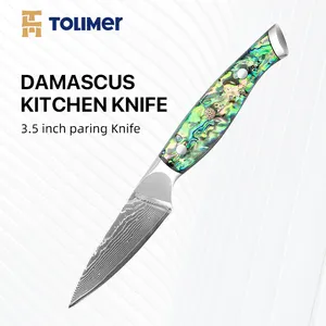 Groothandel beste damascus schilmesje-Best Verkopende Producten Damascus Staal Keukenmes 3.5 Inch Schilmesje Van Geschenkdoos