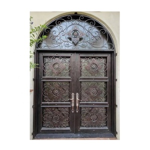 New Design <b>Safety</b> Wrought Iron Grill <b>Door</b> Designs for Sale Thermal Break - Product Image 3