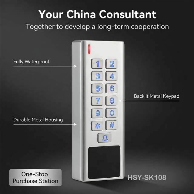 Fully Waterproof Metal RFID Keypad Door Access Control Standalone Reader Door Entry Controller for Gate & Outdoor Security