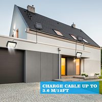 Lampe murale à détecteur de mouvement PIR solaire à énergie solaire pour cour, maison, sécurité, 100 LED COB, détection de présence humaine