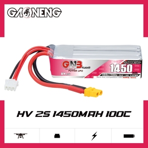 Batería LiPo GAONENG GNB 2S 7.6V HV 1450MAH 100C 200C RC con Conector XT30 para FPV, Bicicleta RC 1:8, Motocicleta RC 1/8, Auto de Carreras Kyosho - Product Image 2
