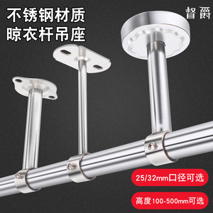 Soporte de montaje de brida para tubo de acero inoxidable para barras de armario, soporte antideslizante para colgar en la pared - Product Image 2