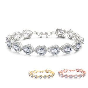 Bracciale da polso femminile di nuovo Design 2025 5A CZ pietra lacrima goccia Zirconia <span class=keywords><strong>Starlet</strong></span> Trendy braccialetti di fascino per donna - Product Image 3