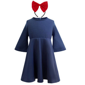 Disfraz de Cosplay de <span class=keywords><strong>Kiki</strong></span>'<span class=keywords><strong>s</strong></span> <span class=keywords><strong>Delivery</strong></span> <span class=keywords><strong>Service</strong></span> para Niños - Vestido Azul con Lazo Rojo, Conjunto de Disfraz de Anime para Niños - Product Image 6