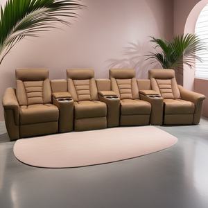 Chaise inclinable électrique en cuir au design moderne Canapé sectionnel électrique de 4 places pour salle à manger et salon de théâtre - Product Image 4