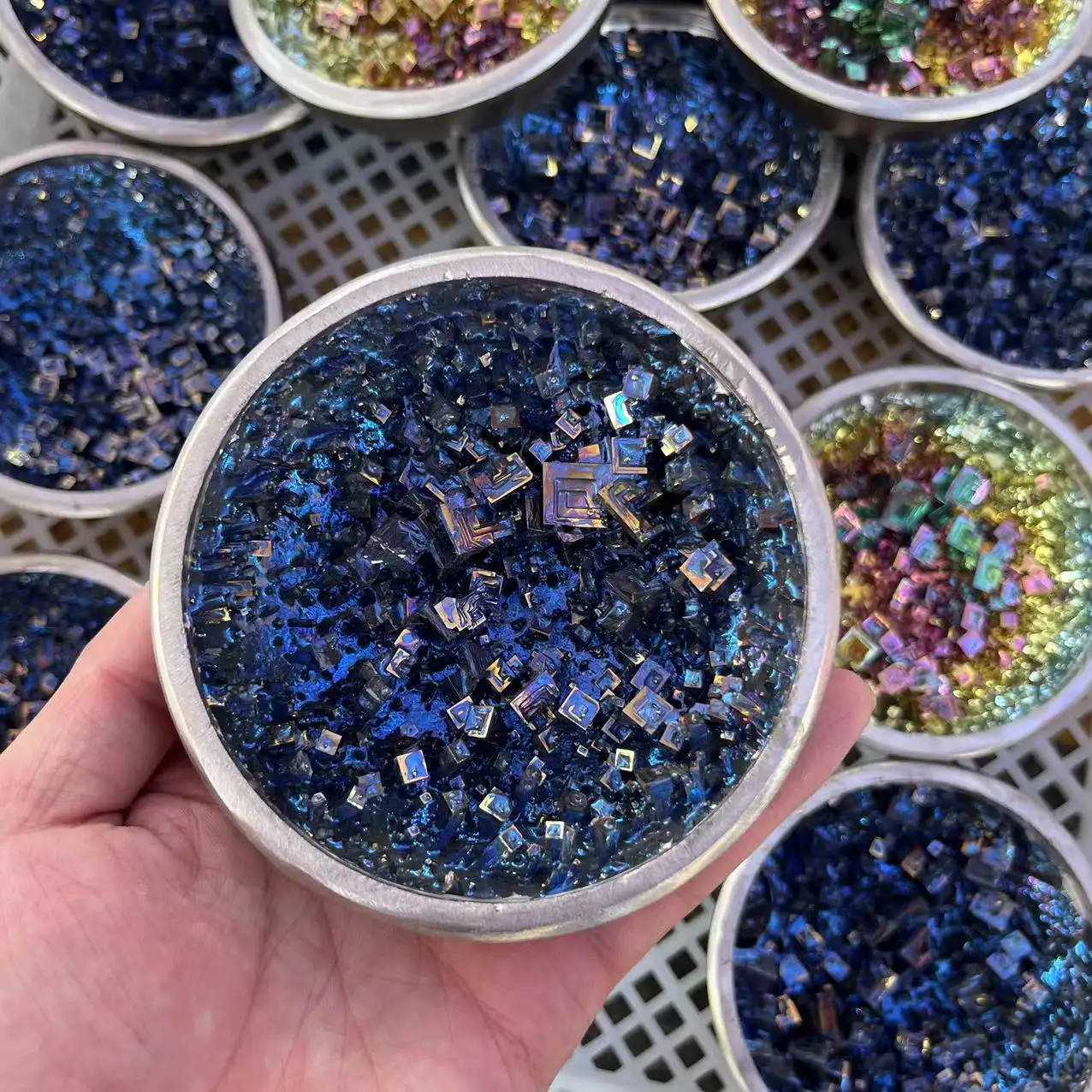 druzy natural Metal Ore Made Bismuth bowl Crystal Quartz bismuth Ingot Crystal for Decoration