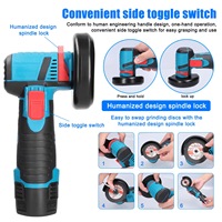 Meuleuse d'angle sans fil 21V sans balais, mini-meuleuse électrique portable au lithium-ion pour réparations domestiques et projets de bricolage