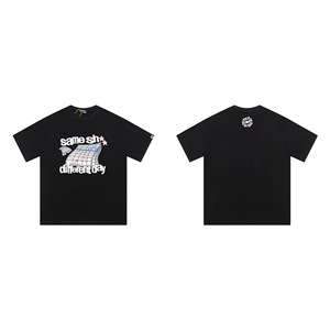 Nueva Camiseta de Manga Corta con Cuello Redondo, Diseño de Letras B P, Algodón, Sin Arrugas, Corte Holgado - Product Image 3