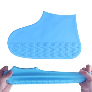 Couvre-chaussures de pluie réutilisables en silicone épaissi imperméable pour l'extérieur Bottes antidérapantes unisexes pour enfants faciles à emporter