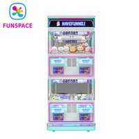 Funspace Distributeur de Jouets Innovant pour 4 Joueurs, Machine à Grappins d'Arcade à Double Niveaux, Fonctionnant aux Billets et aux Pièces, Idéal pour Cadeaux