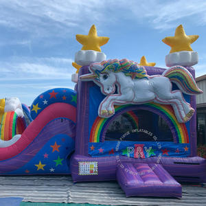 Maison gonflable de licorne <span class=keywords><strong>5</strong></span> en 1, château de saut combiné avec toboggan, Commercial, offre spéciale - Product Image 2