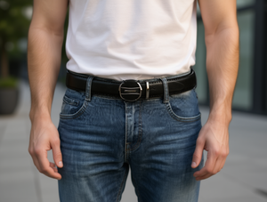 Cintura Automatica da Uomo, Larghezza 4cm, Lunghezza 125cm, Nera in Acrilico, Stile Casual - Product Image 2