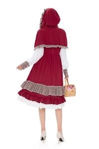 Costume de cosplay de Petit <span class=keywords><strong>Chaperon</strong></span> <span class=keywords><strong>rouge</strong></span> pour <span class=keywords><strong>adulte</strong></span> Halloween 2026, tenue de demoiselle d'honneur de ferme pastorale, robe de performance de fête - Product Image 6