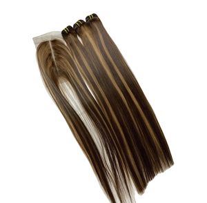 Extensiones de Cabello Humano Virgen Rizado Natural de un Solo Donante con Cinta Adhesiva, Color Piano con Reflejos, Cutículas Alineadas - Product Image 5