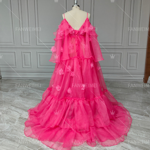 <span class=keywords><strong>Vestido</strong></span> <span class=keywords><strong>de</strong></span> fotografía <span class=keywords><strong>de</strong></span> mujer <span class=keywords><strong>embarazada</strong></span> con flores 3D <span class=keywords><strong>de</strong></span> Organza <span class=keywords><strong>de</strong></span> alta calidad con mangas desmontables <span class=keywords><strong>de</strong></span> talla grande bata Maxi <span class=keywords><strong>de</strong></span> maternidad - Product Image 3