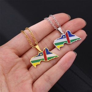 Nuevo Collar con Mapa de la República Centroafricana, Colgante Personalizado con Forma de Mapa de País, Collar de Acero Inoxidable con Mapa - Product Image 4