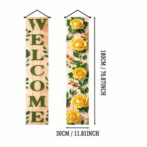 Bannière de porte personnalisée en tissu polyester tricoté de haute qualité à prix de gros, impression par sublimation, décorations de porte - Product Image 3