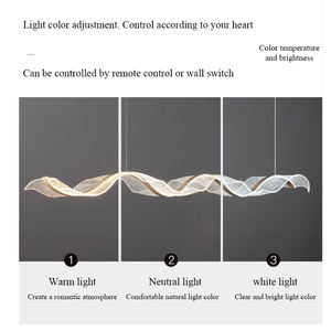 โคมไฟระย้าสไตล์นอร์ดิก โมเดิร์น หรูหรา ขนาดใหญ่ รูปทรงคลื่นยาว ทำจากอะคริลิก เหมาะสำหรับบาร์ โรงแรม บ้าน ตกแต่ง โคมไฟแขวน - Product Image 4