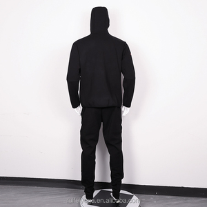 <span class=keywords><strong>Tuta</strong></span> da Ginnastica da Uomo in Pile Tecnico di Poliestere con Zip Intera e Logo Personalizzato, Completo Due Pezzi con Felpa con Cappuccio e Pantaloni <span class=keywords><strong>Jogger</strong></span> - Product Image 2