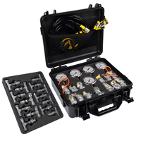 Kit de test de pression hydraulique avec 5 manomètres, 600 bars, 13 raccords, 5 flexibles pour outil de test de pression hydraulique d'excavatrice