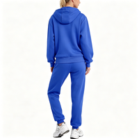 Tendances 2026 : Ensemble de survêtement 2 pièces élégant pour femme, avec sweat à capuche zippé mi-lourd, grande taille, coupe ample unie, pour le sport et les loisirs