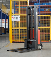 Nouvelle chariot élévateur semi-électrique Jialift certifiée CE, avec jambes réglables personnalisables, largeur de fourche large/étroite en option, structure en C haute résistance 1