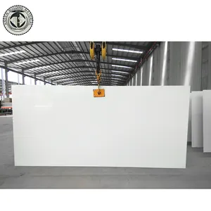 Losa de cuarzo artificial blanco puro de 3200*1600mm, losa de cuarzo grande de ingeniería de 20mm de espesor