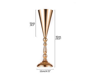 حامل مزهرية زهور معدني ذهبي يوضع على الطاولة، قطعة مركزية لتزيين الطاولات وحامل للزهور الاصطناعية، مناسب لحفلات الزفاف والذكرى السنوية - Product Image 6