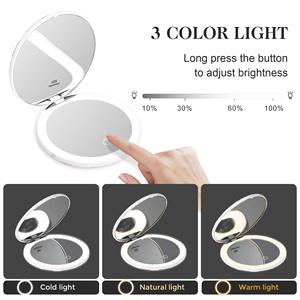 กระจกพกพา POWERME 1X 10X ขยายภาพ พร้อมไฟ LED ในตัว  กระจกพกพาขนาดกะทัดรัดพร้อมไฟ - Product Image 3