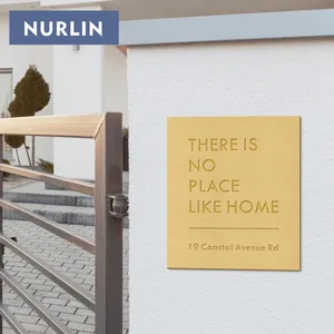 Nurlin Brass Metal Outdoor Courtyard Lawn House Door Address Commercial Signs Award Plaques Private customized