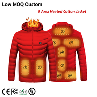 Veste chauffante intelligente Mydays Outdoor unisexe à 9 zones avec charge USB, contrôle de la température, manteau chaud d'hiver pour la randonnée et le camping en plein air